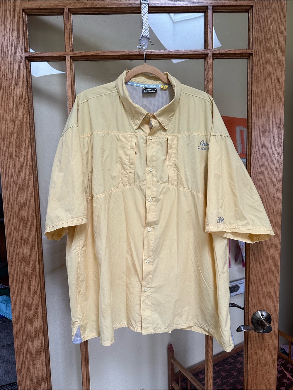 Cabela's Pale Yellow Short-Sleeve Guidewear Button-Down Shirt